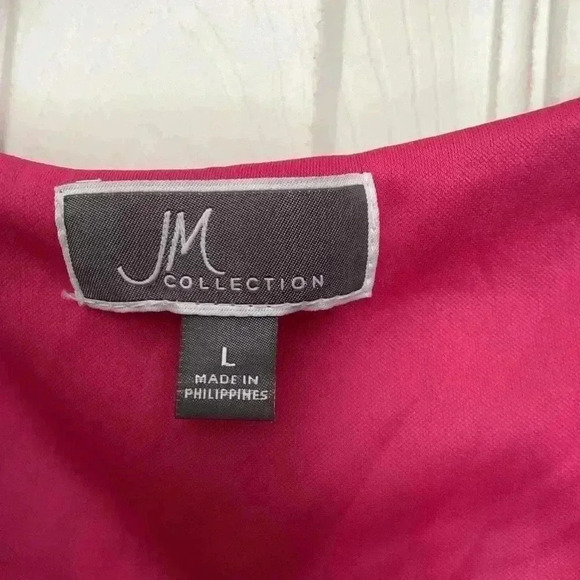 JM Collection Pink& Black Sleeveless Midi Dress Size Large - Picture 3 of 6